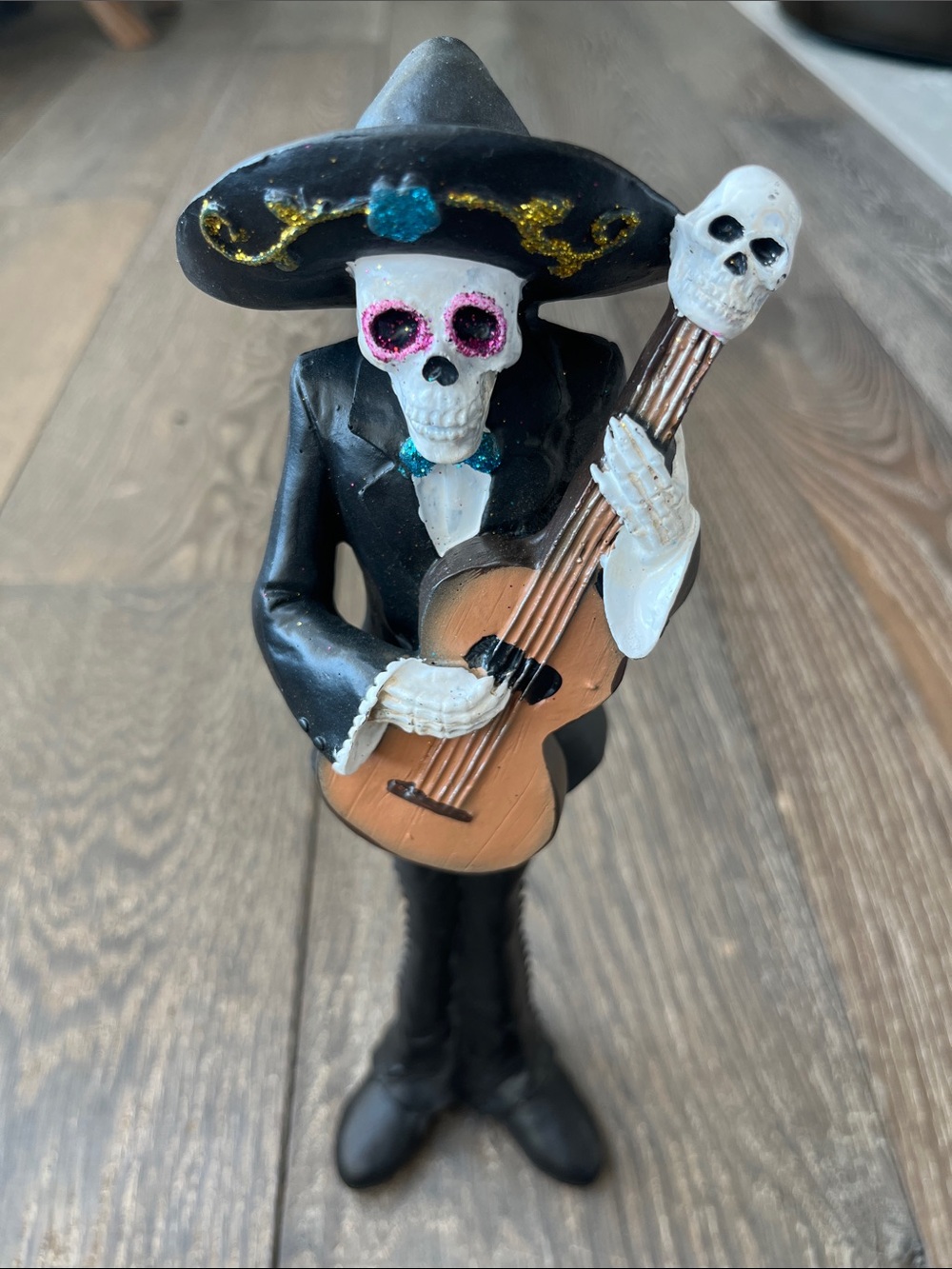 New Rachel Zoe Halloween Day of Dead Skeleton Mariachi Guitar Music Decoration